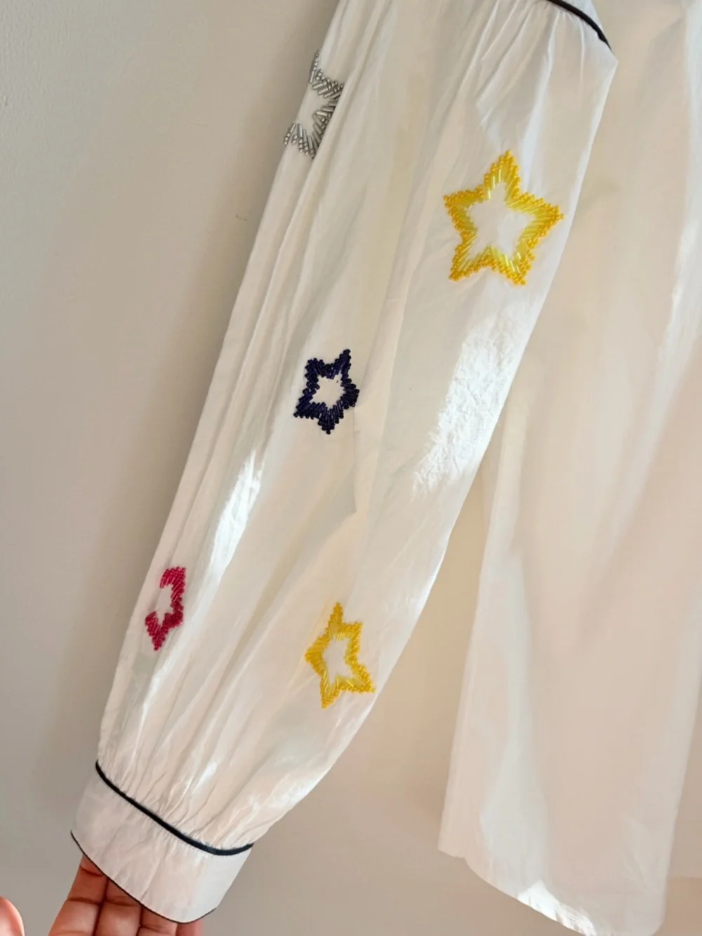Vilagallo Fabiana Bead Stars Sleeve Blouse - Picture 5 of 7